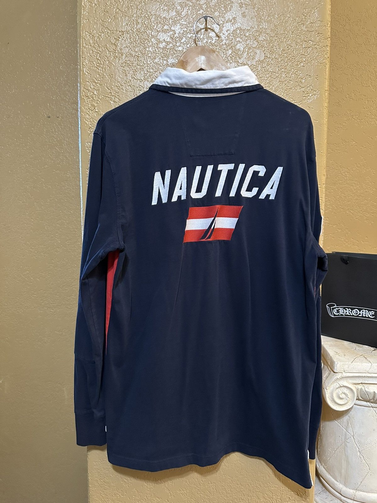 Nautica 📚 rare Nautica USA Sailing Striped Rugby Shirt Size US L / EU 52-54 / 3 - 2 Thumbnail