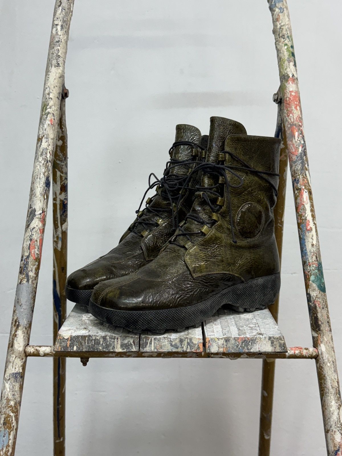 Vintage Leather Biker Boots
