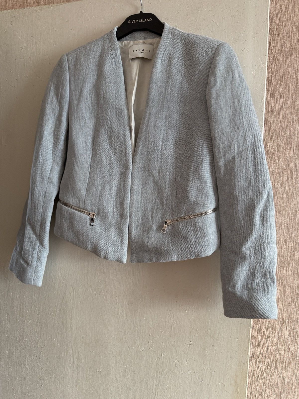 Sandro Vintage Sandro Women’s Linen Blazer Size XS / US 0-2 / IT 36-38 - 2 Thumbnail