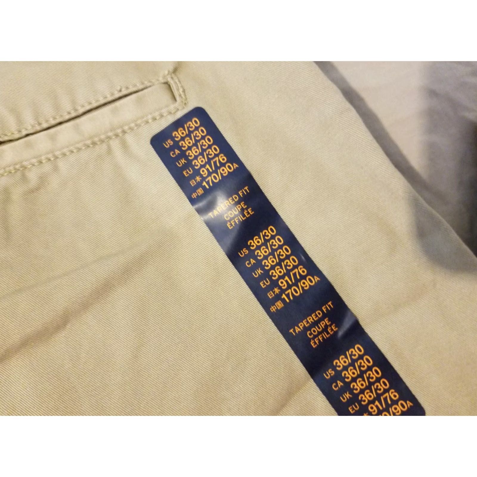 Gap Gap Mens Chino Pants 36x30 Khaki Beige Straight Leg 5-Pocket Flat Front Slim Classic Trousers Slim Fit Dress Casual Everyday Size US 36 / EU 52 - 2 Thumbnail