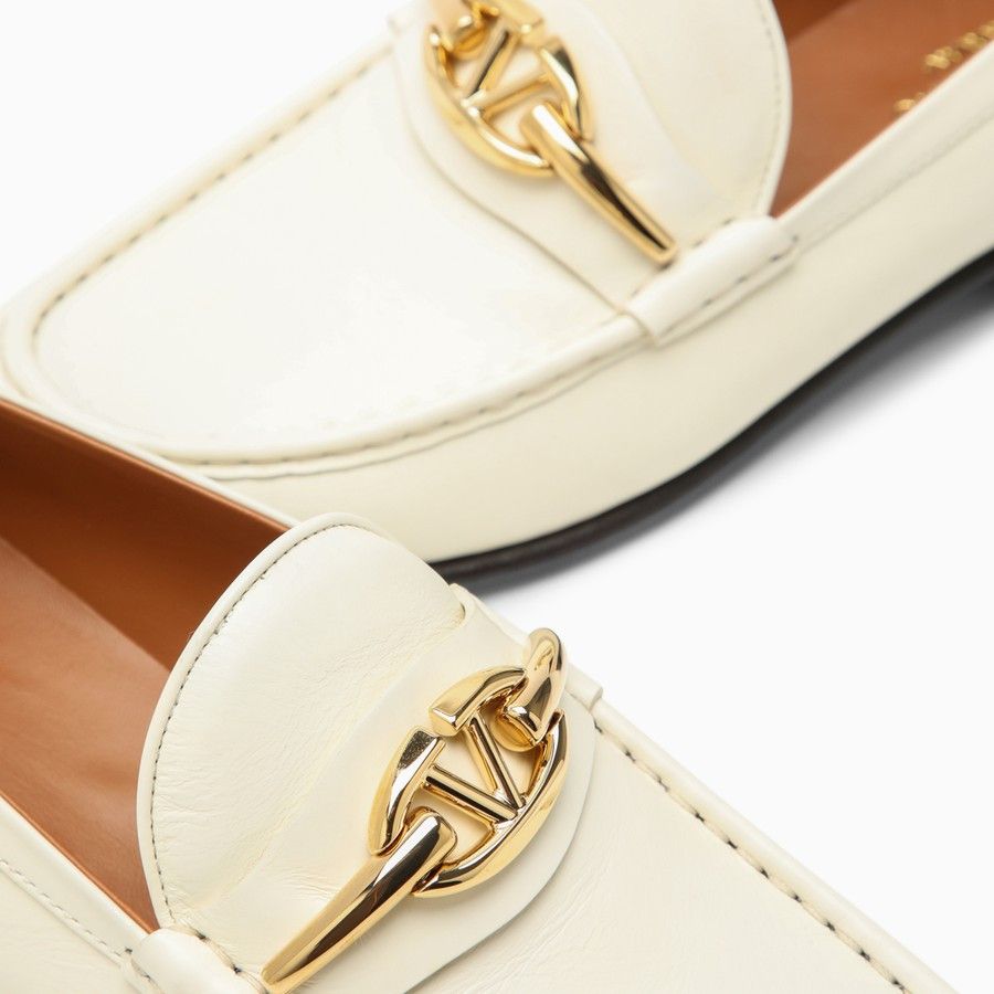 Valentino o1d2blof1024 Leather V Logo Loafers in Ivory Size US 6.5 / IT 36.5 - 5 Thumbnail