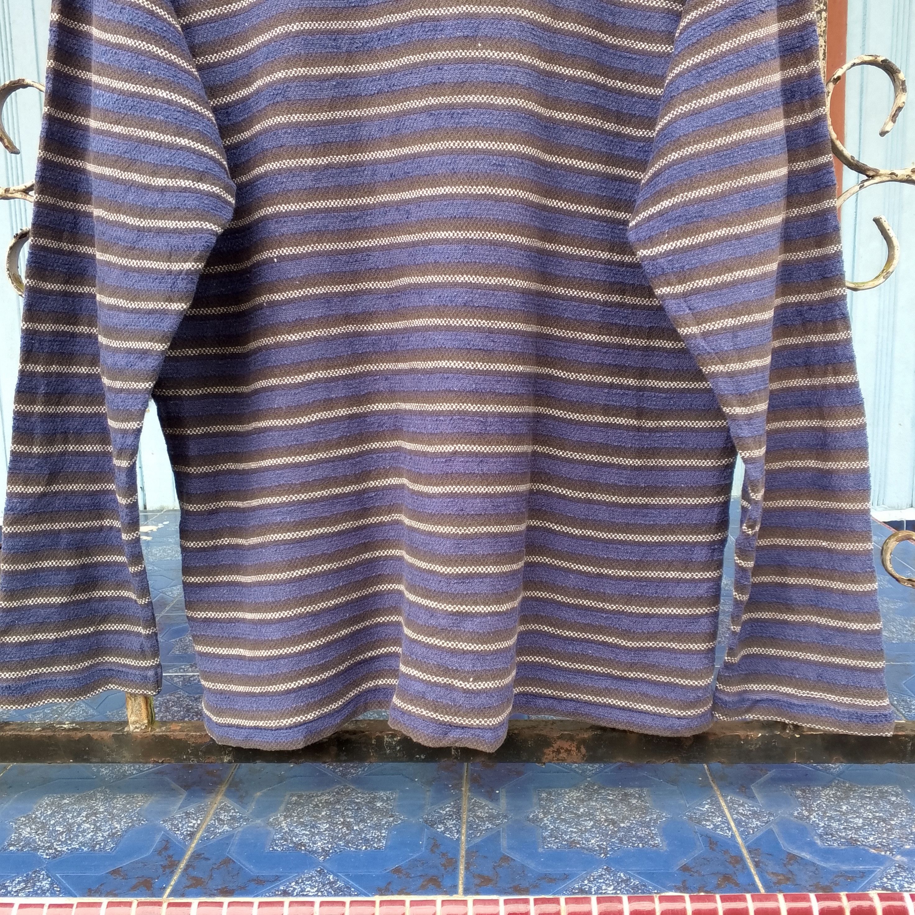 Issey Miyake Issey Miyake Denim Stripe Long Sleeve Half Zippper Size US M / EU 48-50 / 2 - 6 Thumbnail