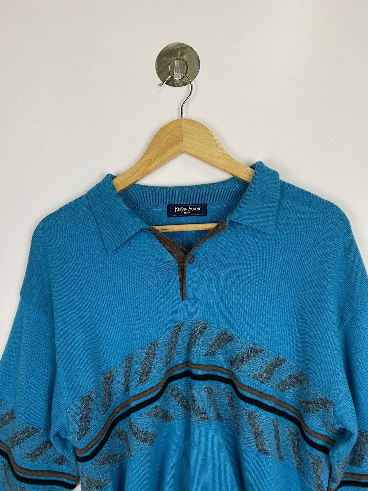 Yves Saint Laurent Vintage Yves Saint Laurent Wool Knitwear Polo Size US M / EU 48-50 / 2 - 3 Thumbnail