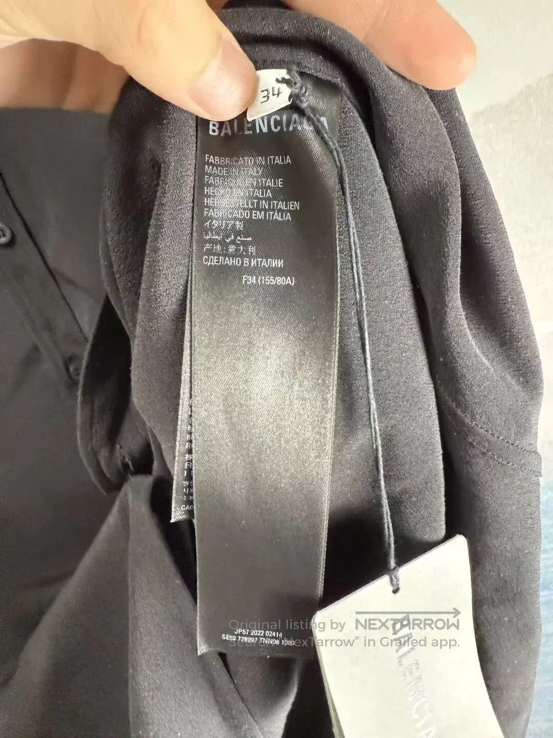 Balenciaga Balenciaga Black Crystal Letter Shirt SS23. Size US M / EU 48-50 / 2 - 4 Thumbnail