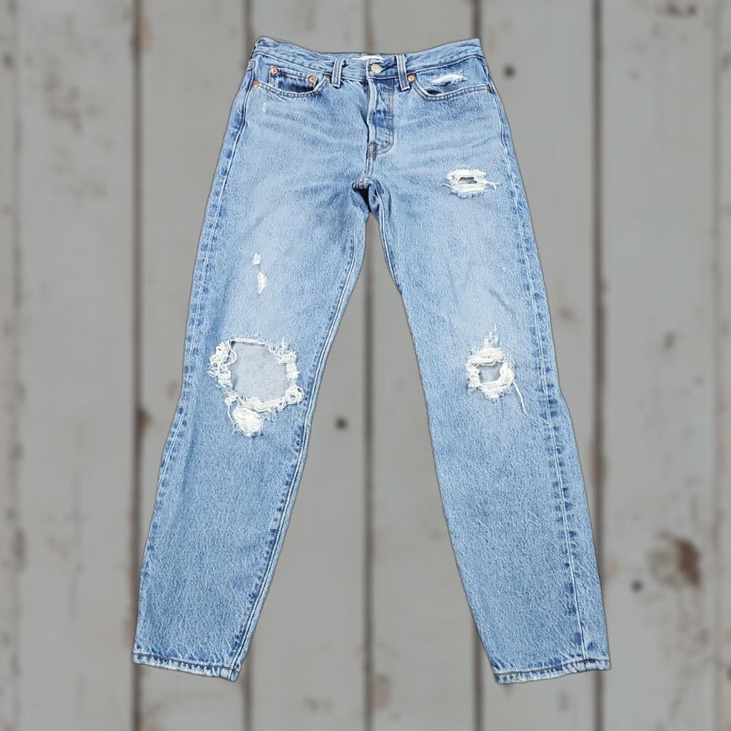 Levi's Levis Wedgie Jeans Women 27 Icon Fit Ankle Mid Rise Distressed 100% Cotton 25x27 Size 27" / US 4 / IT 40 - 1 Thumbnail