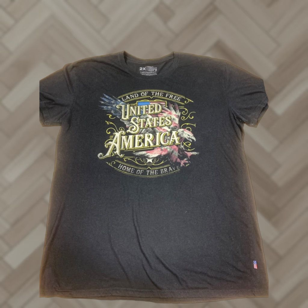 Greats Great American Lakes & Timber Mens T-Shirt 2XL Black Graphic Print Crew Neck Short Sleeve Vintage: No Flag Theme Men Size US XXL / EU 58 / 5 - 1 Thumbnail