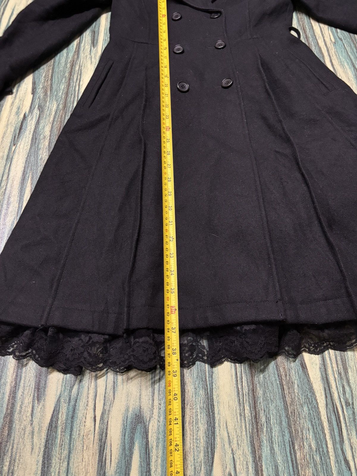 Japanese Brand Peyton Place Black Double Breasted Wool Coat Size M / US 6-8 / IT 42-44 - 11 Thumbnail