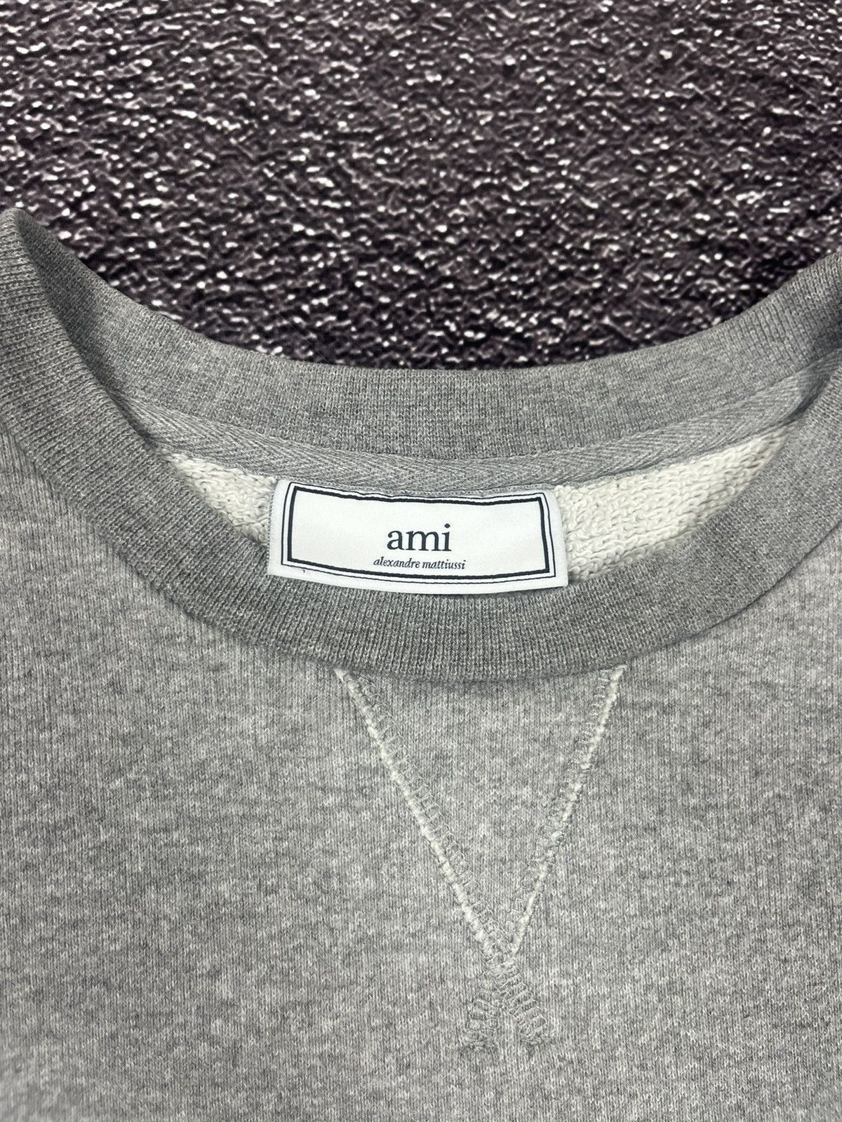 AMI Ami Paris White Heart Logo Patch Sweatshirt Grey Size US S / EU 44-46 / 1 - 3 Thumbnail