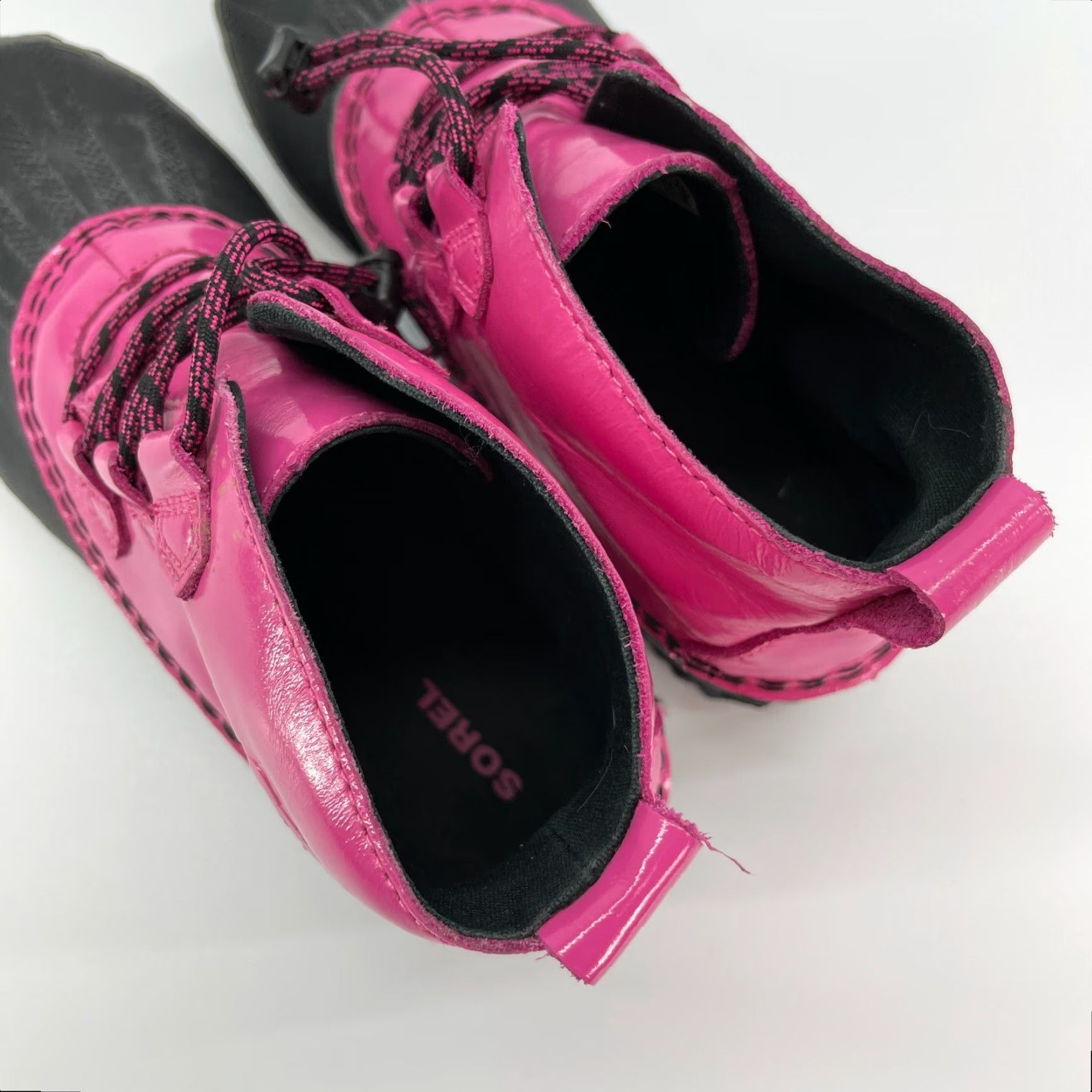 SOREL Sorel Duck Boots Lace Up Pink Black Out N' About NY2635-695 Womens Size US 6 Size US 6 / IT 36 - 4 Thumbnail