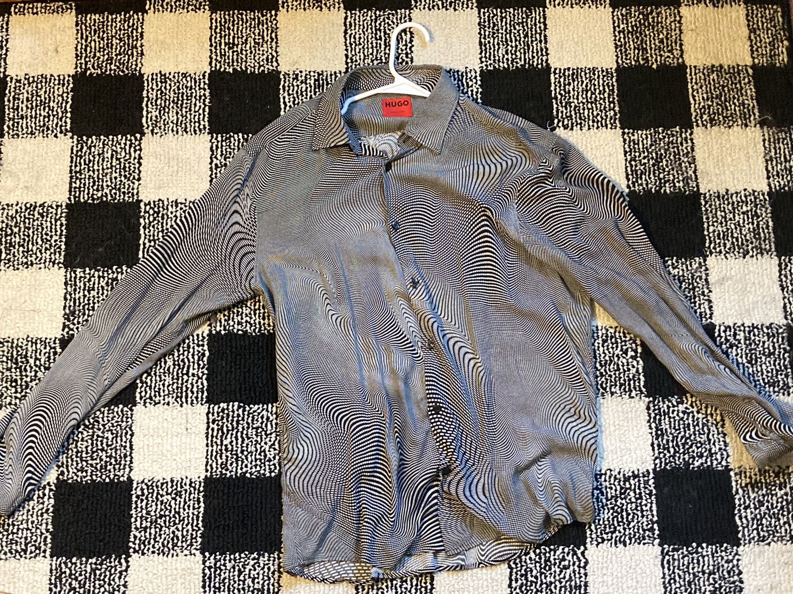 Hugo × Hugo Boss Op-Art Hugo Slim Fit Dress Shirt Size US M / EU 48-50 / 2 - 4 Thumbnail