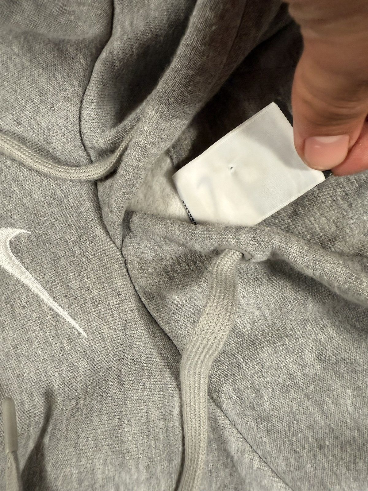 Nike Vintage Nike Grey Centre Swoosh Hoodie Size US L / EU 52-54 / 3 - 4 Thumbnail