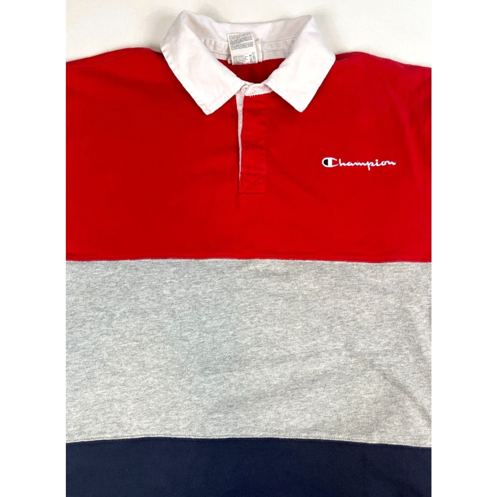 Champion Champion Long Sleeve Rugby Shirt Mens Size L Multicolor Striped 100% Cotton Reverse Weave Embroidered 90s Sports Size US L / EU 52-54 / 3 - 4 Thumbnail