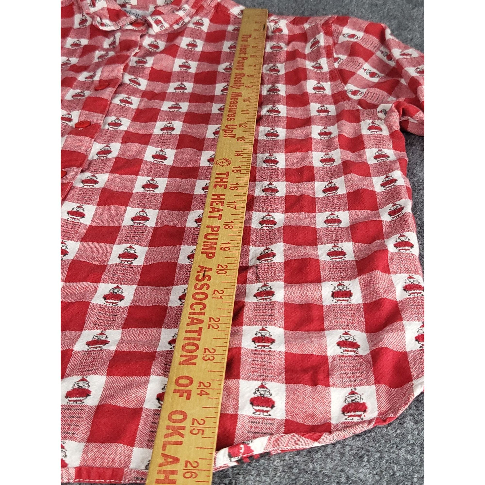 Vintage Vintage 90s Westbound Plaid Gingham Santa Button Down Shirt Size L / US 10 / IT 46 - 3 Thumbnail