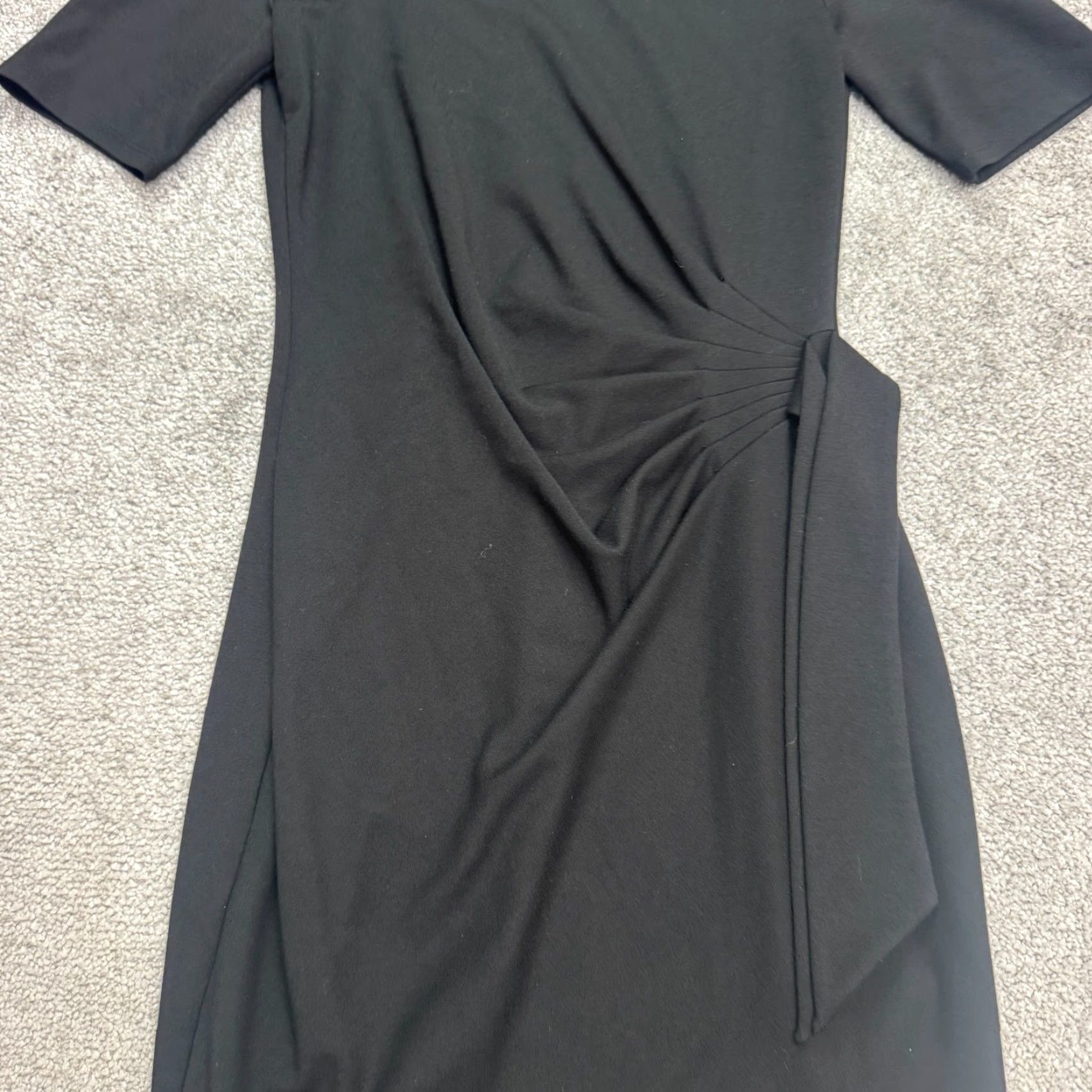 White House Black Market White House Black Market Dress Women Midi Ruched Beaded Boat Neck Black Work XS 2XS Vintage No Size XXS / US 00 / IT 34 - 4 Thumbnail