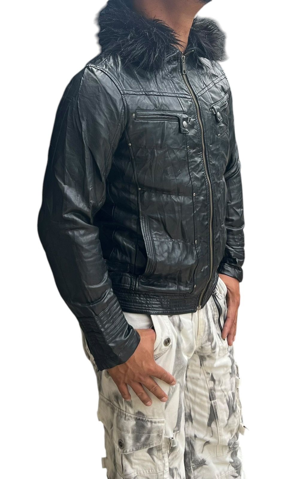 Von Dutch Von Dutch Gothic Multipocket Black Fur Faux Leather Size US L / EU 52-54 / 3 - 5 Thumbnail