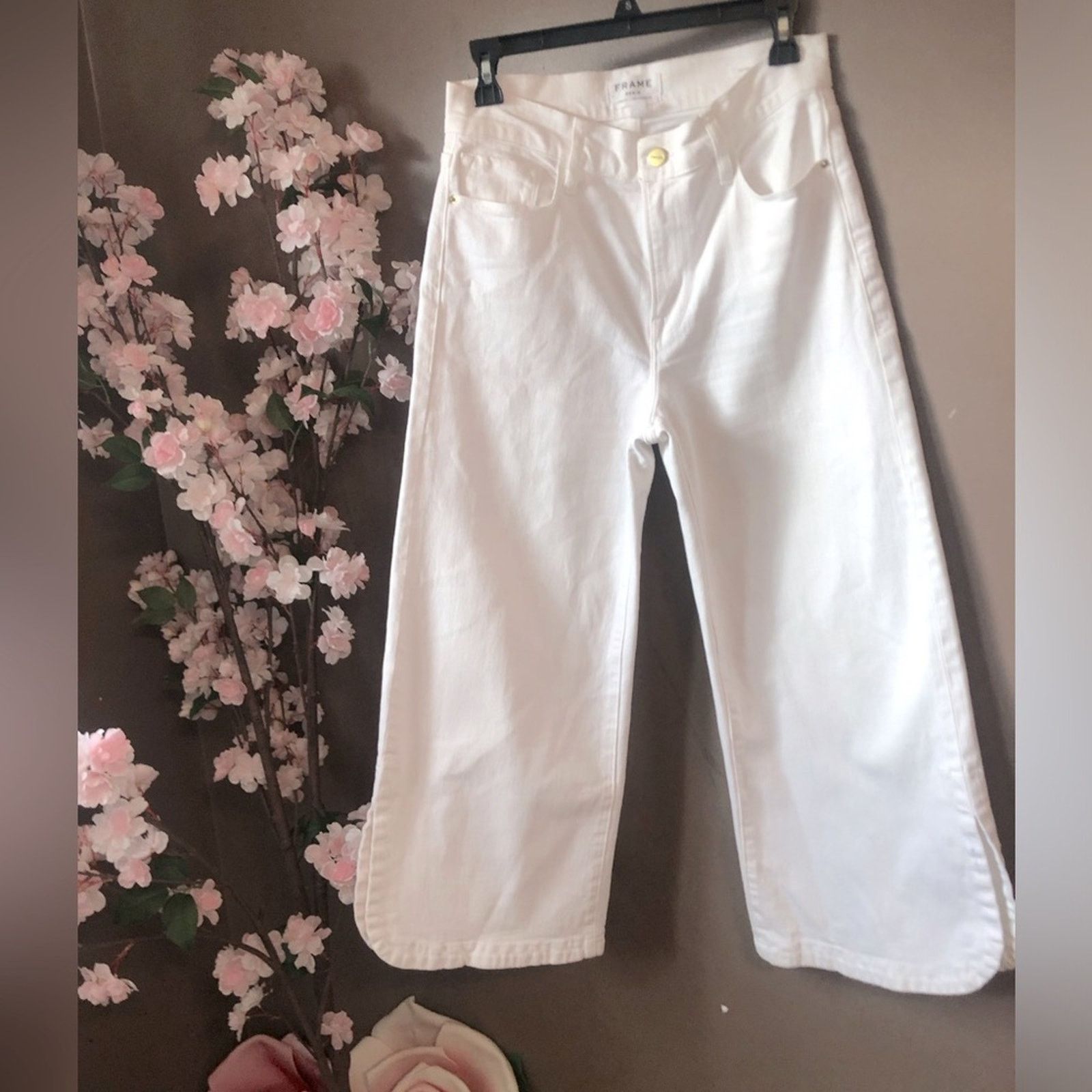 Frame Frame wide leg Jeans denim pants white le vintage Size 27" / US 4 / IT 40 - 1 Thumbnail