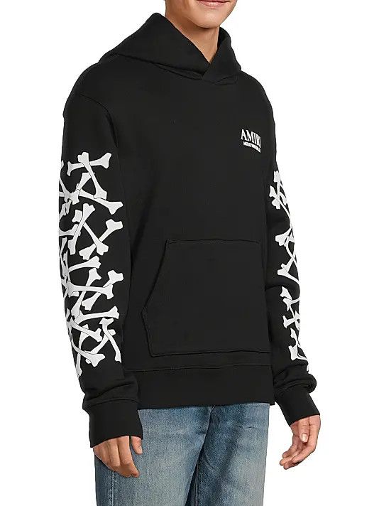 Amiri o1orln0326 Bones Stacked Hoodie in Black Size US L / EU 52-54 / 3 - 5 Thumbnail