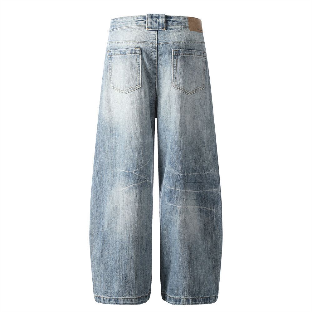 Japanese Brand × Jean Vintage loose wide-leg punk split stitching scimitar jeans Size US 32 / EU 48 - 3 Thumbnail