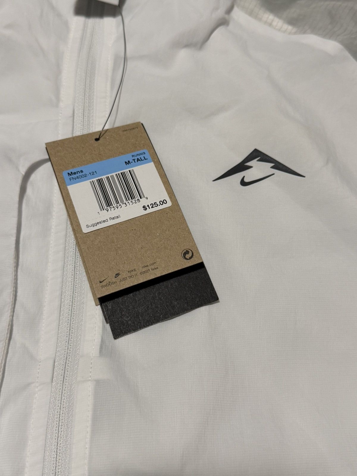 Nike Nike Trail Aireez Packable Jacket White Windbreaker Sweater Size US M / EU 48-50 / 2 - 2 Thumbnail