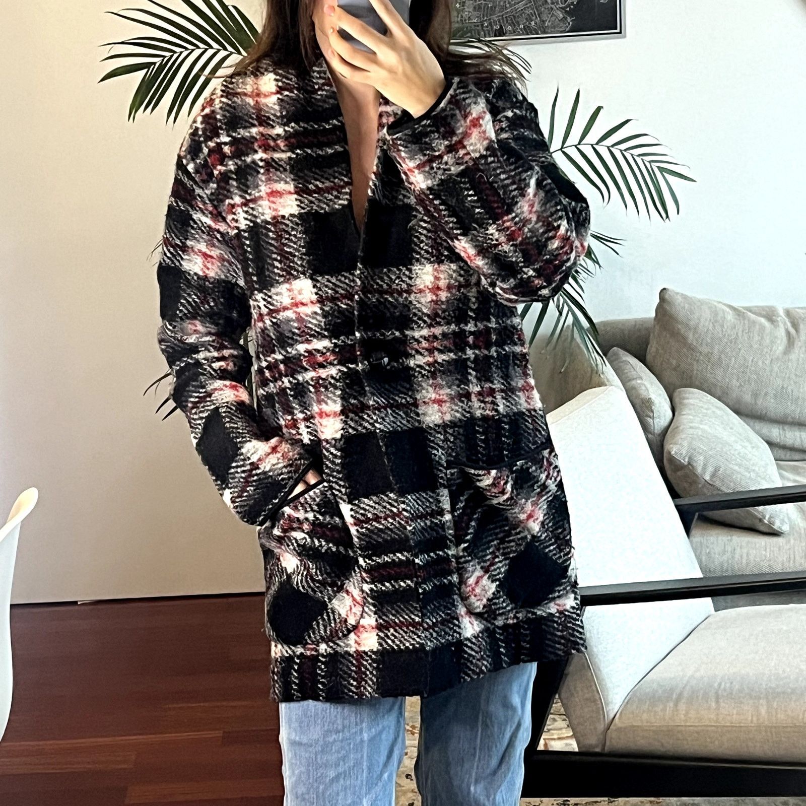 Aritzia Aritzia Wilfred Free Off Duty plaid wool blend jacket coat Size M / US 6-8 / IT 42-44 - 1 Thumbnail