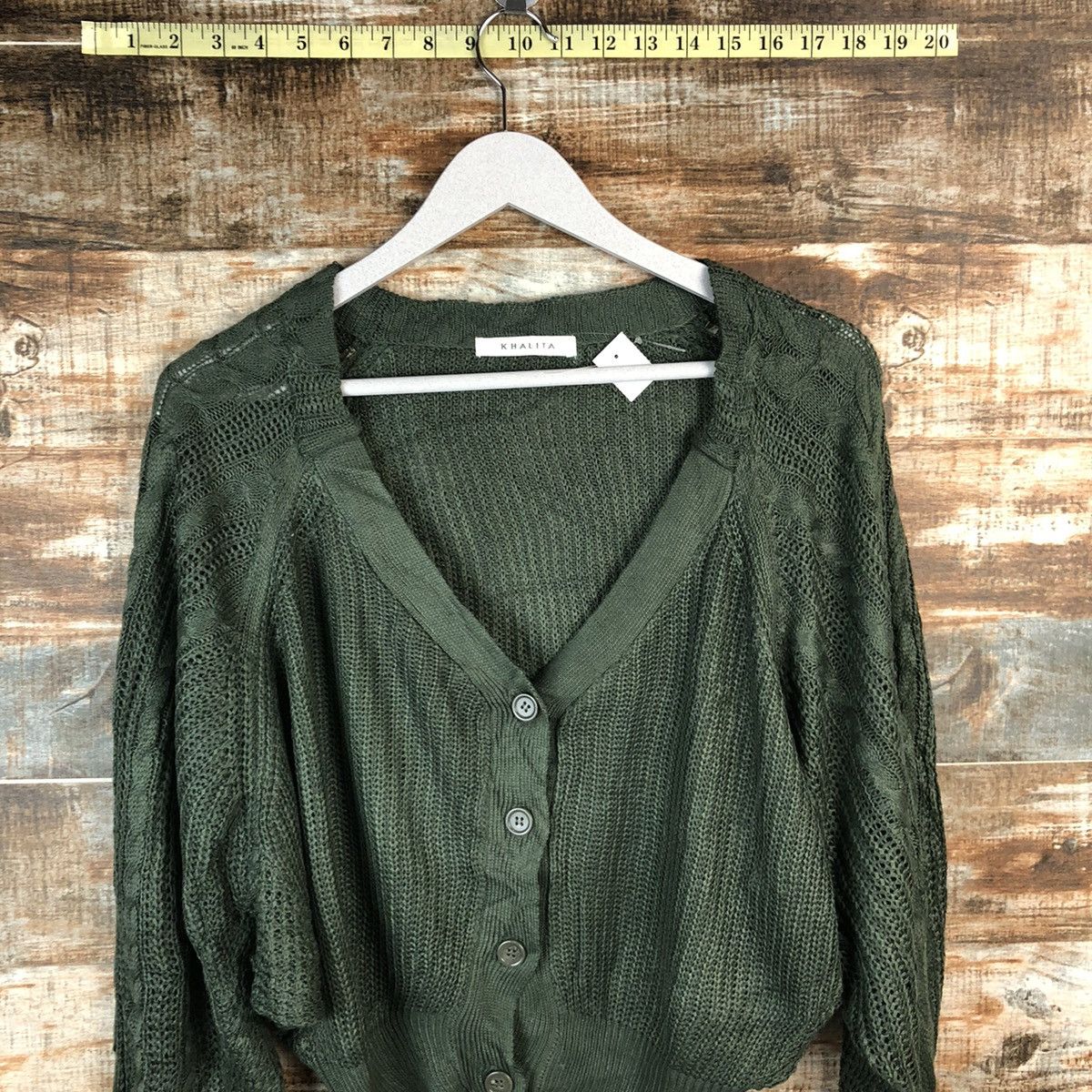 Homespun Knitwear × Japanese Brand Khalita Green Cardigan Knitwear #A1488 Size M / US 6-8 / IT 42-44 - 5 Thumbnail