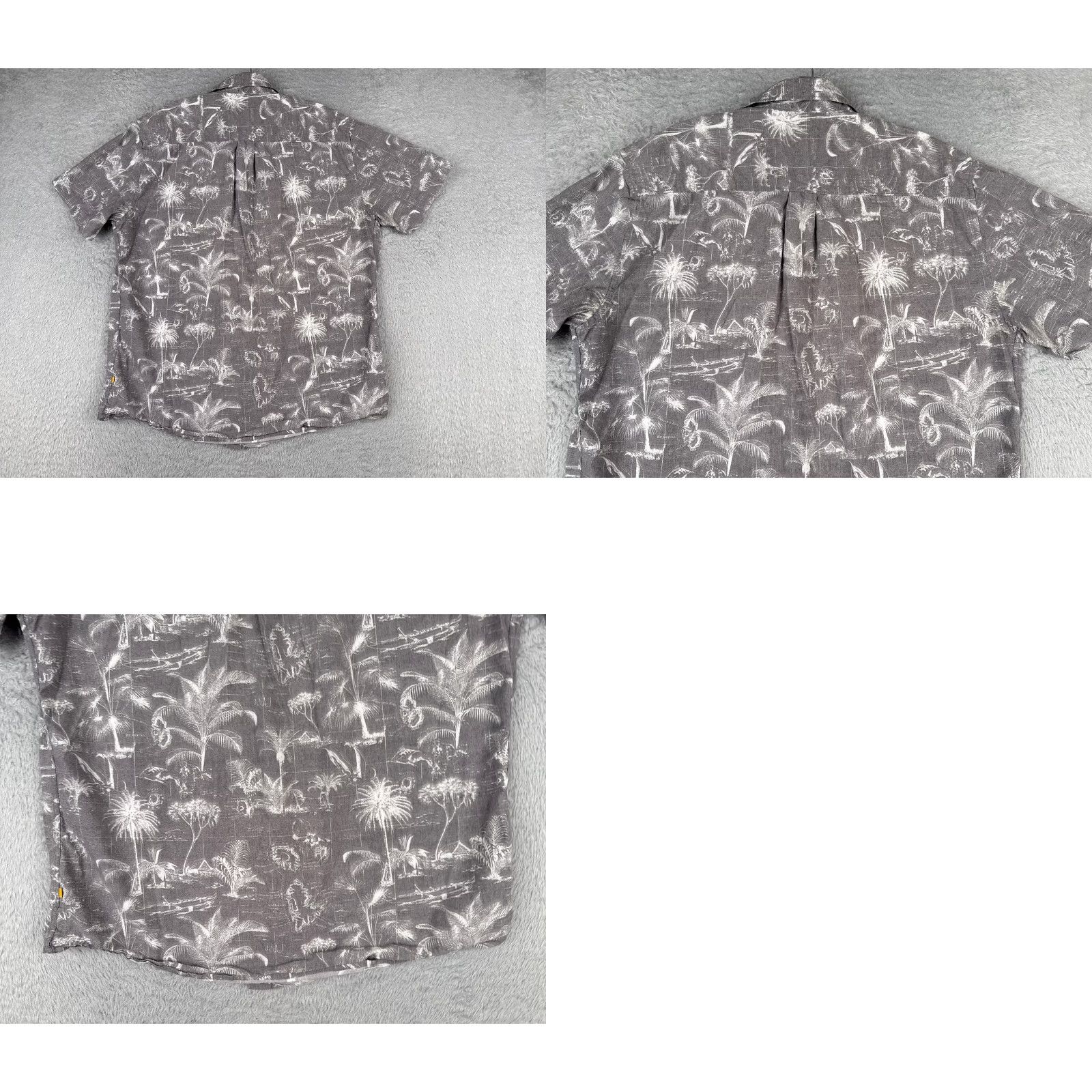 Quiksilver Quiksilver Waterman Shirt Adult XL Gray SLIM Palm Cotton Blend Hawaiian Floral Button-Up Short Sleeve Casual Holiday Resort Beach Mens Size US XL / EU 56 / 4 - 9 Thumbnail