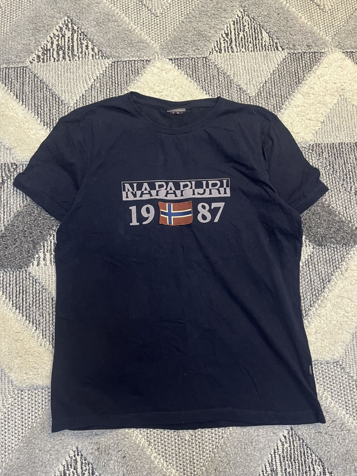 Napapijri × Vintage NAPAPIJRI VINTAGE BIG LOGO T SHIRT Size US L / EU 52-54 / 3 - 1 Thumbnail