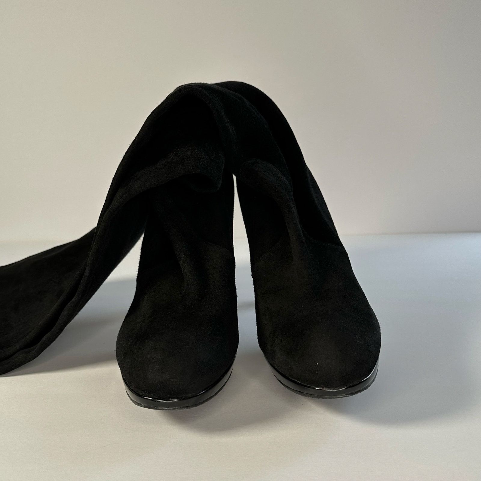 Stuart Weitzman STUART WEITZMAN Black Stiletto Heel, Suede, Knee High Boots Size US 10 / IT 40 - 4 Thumbnail
