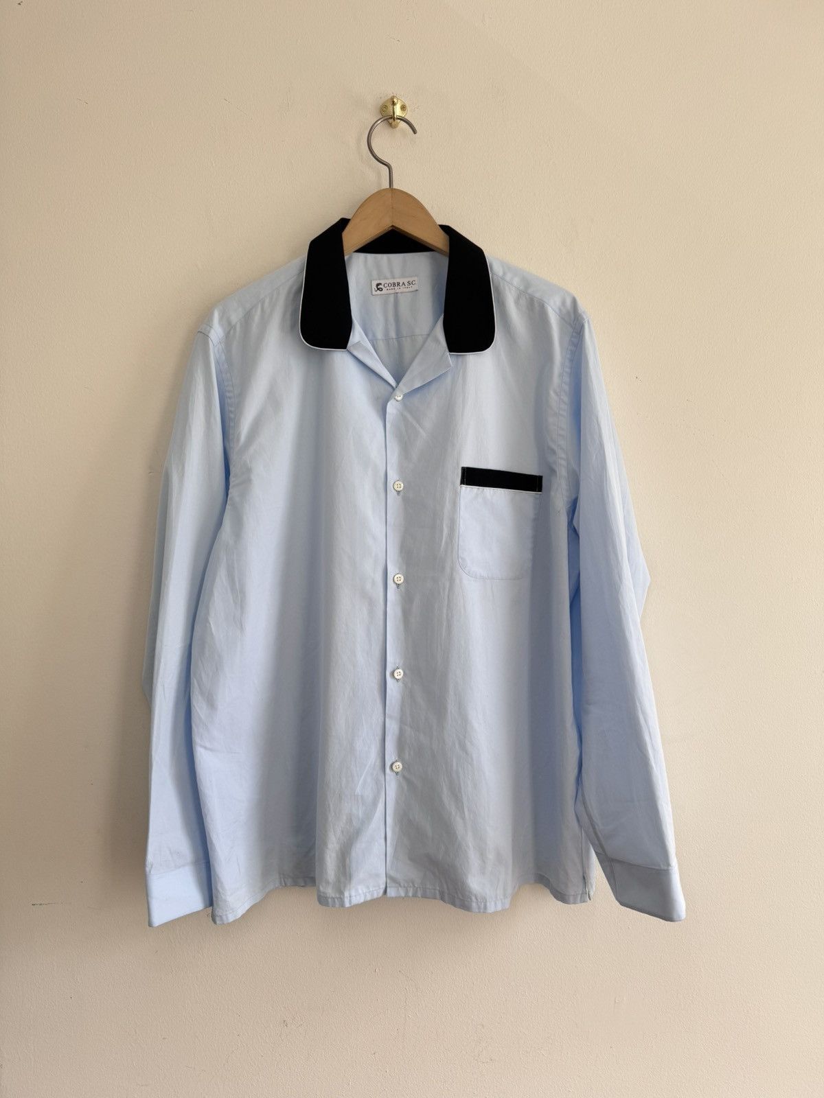 Cobra S.C. Cobra S.C. Contrast Trim Collar Shirt Made in Italy XL Size US XL / EU 56 / 4 - 1 Thumbnail