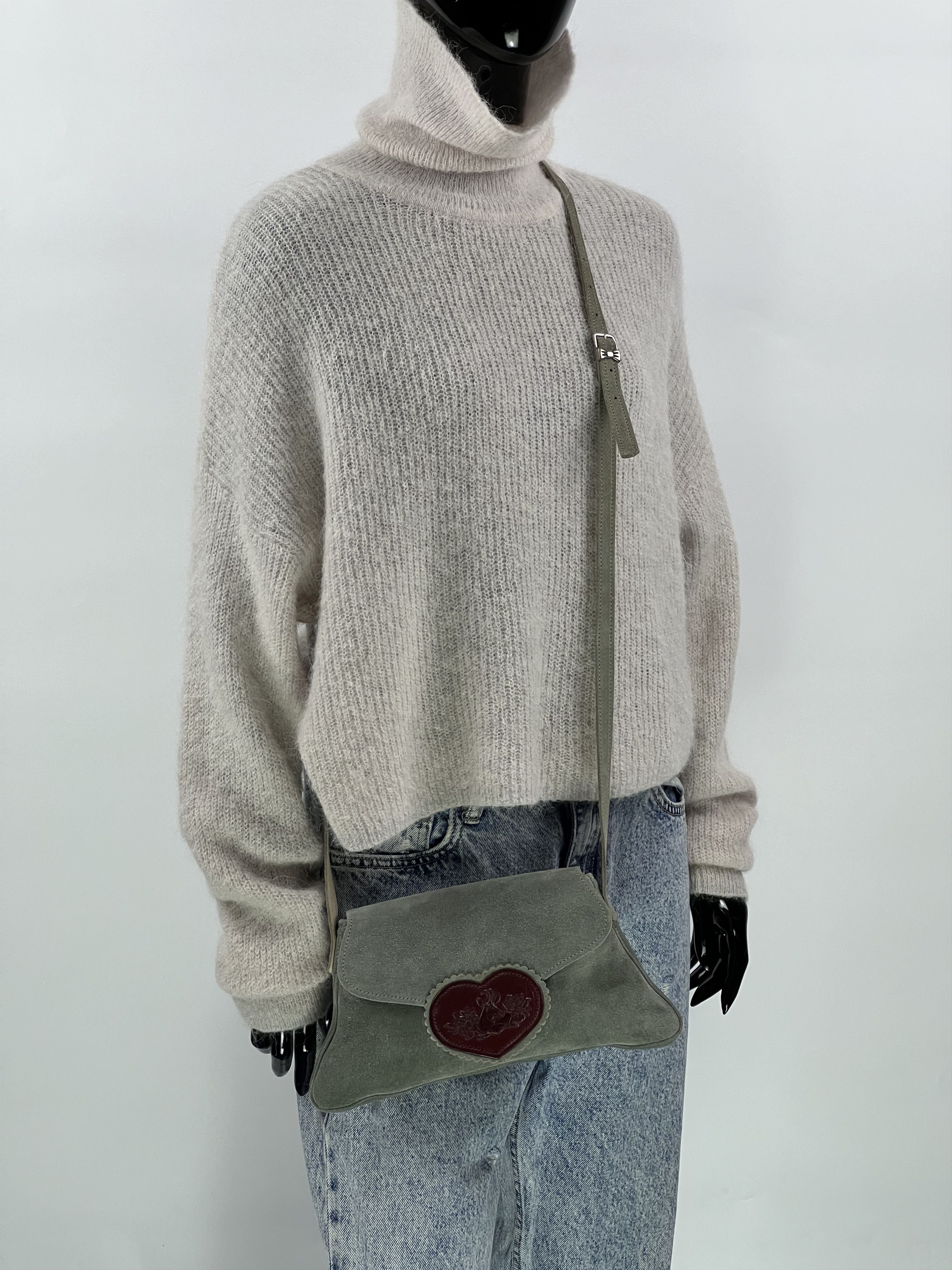 Handmade × Leather Töpfer Handmade in Bavaria Rare Vintage Suede Crossbody Bag Size ONE SIZE - 2 Thumbnail