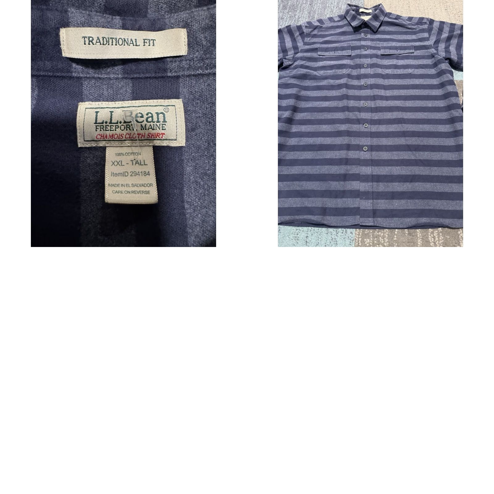 Vintage VINTAGE L.L. Bean Chamois Flannel Shirt Men Blue Striped Heavy Traditional Fit Tall XXL Regular Button-Up Long Sleeve Size 2XLT Size US XXL / EU 58 / 5 - 10 Thumbnail