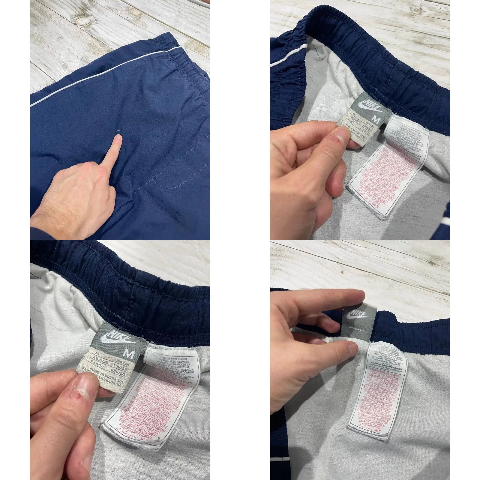 Nike VINTAGE Nike Track Pants Blue M 00s Nylon Striped Men Size US 31 - 8 Thumbnail