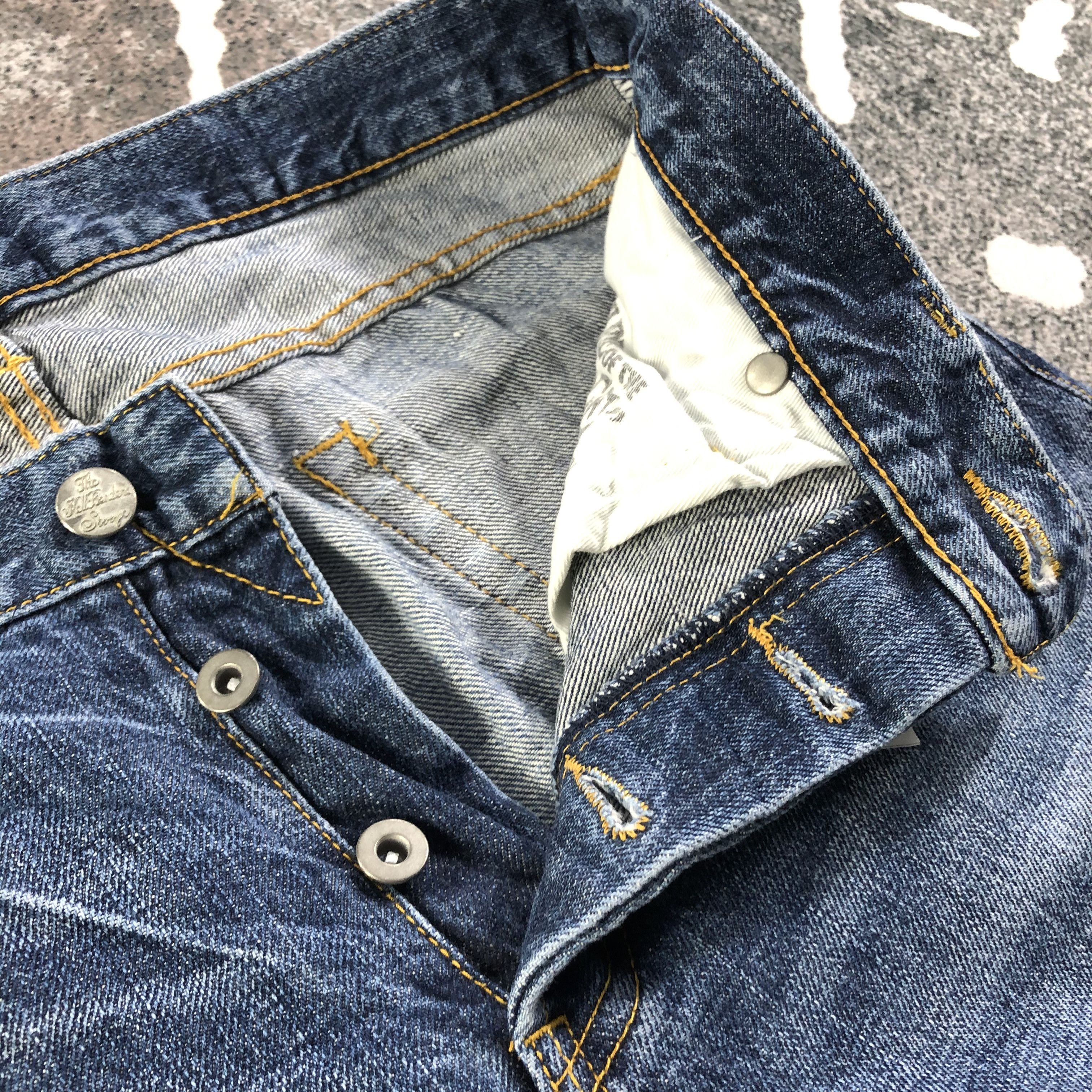 Japanese Brand Stooge & Co Blue Distressed Denim KJ2011 Size US 31 - 8 Thumbnail