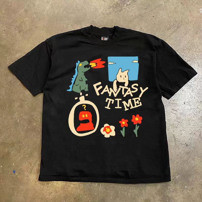 Japanese Brand × Vintage Cartoon dinosaur print black retro t-shirt Size US M / EU 48-50 / 2 - 1 Thumbnail