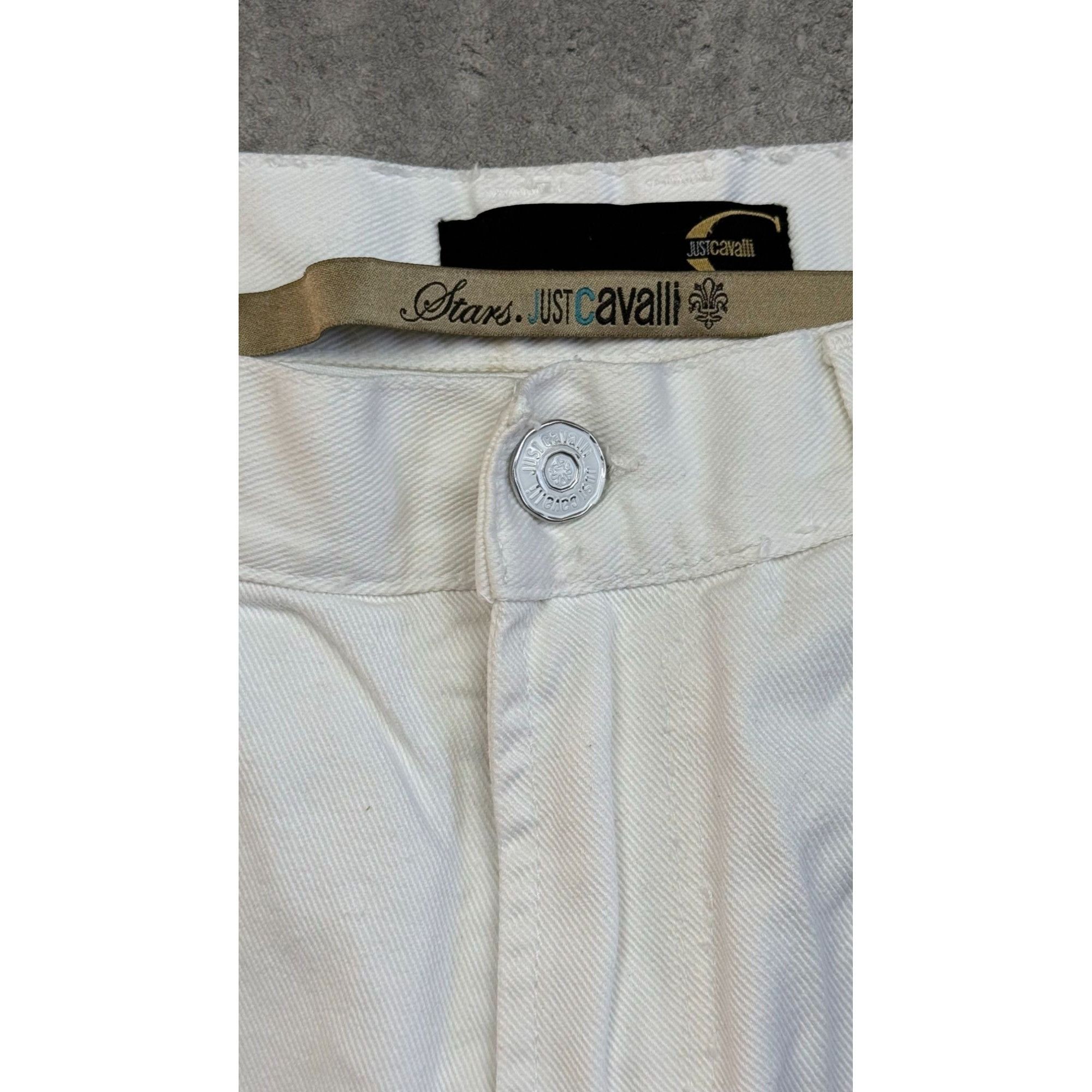 Just Cavalli Archive Just Cavalli White Denim Shorts – Ittierre Era Size US 34 / EU 50 - 9 Thumbnail