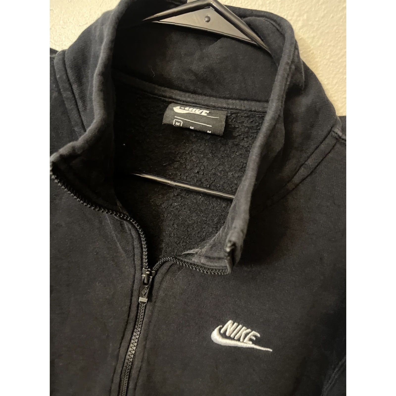 Nike Nike Black 1/2-Zip Jersey Sweatshirt Swoosh Logo Cotton Blend M Men's Pullover Knit Cotton Black 1/2 Zip Size US M / EU 48-50 / 2 - 2 Thumbnail