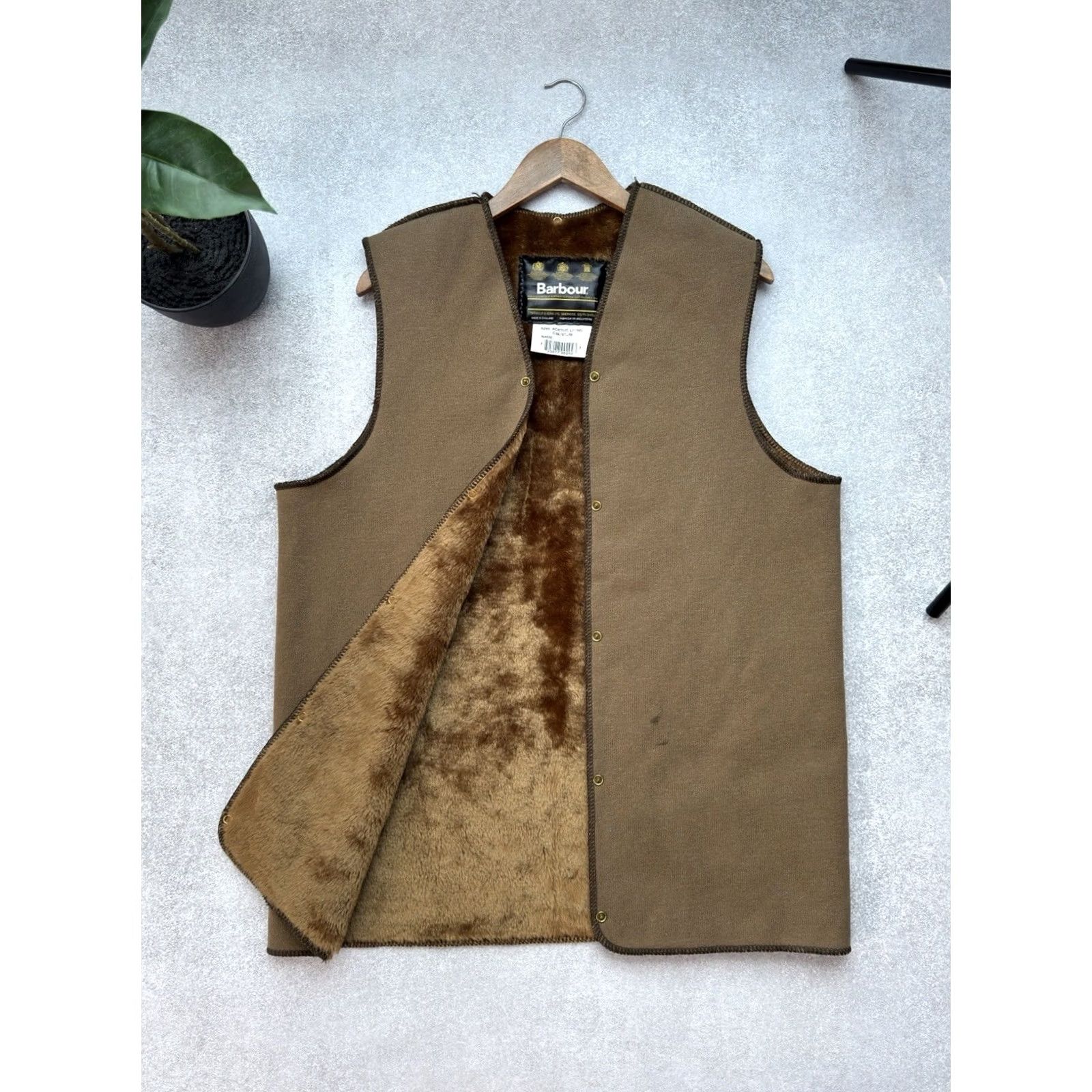 Barbour VINTAGE Barbour A295 Men Quilted Vest Wool/Polyester Lining Acrylic Size M Brown Size US M / EU 48-50 / 2 - 2 Thumbnail