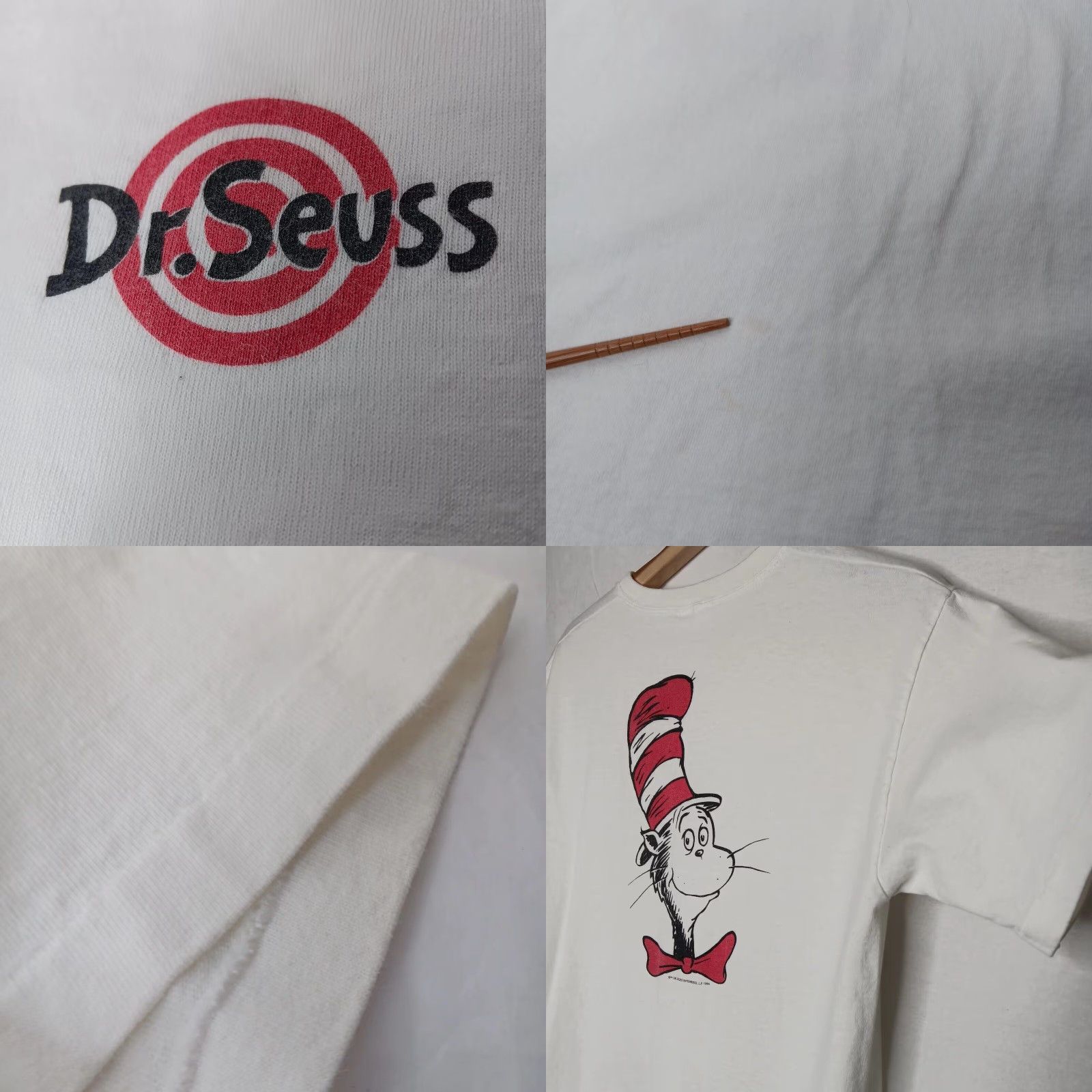 Vintage VINTAGE Dr Seuss Cat in The Hat Shirt Short Sleeve White Small Single Stitch USA Made READ Shirt Mens T-Shirt Cat in the hat Read Reading 1990s Size US S / EU 44-46 / 1 - 8 Thumbnail