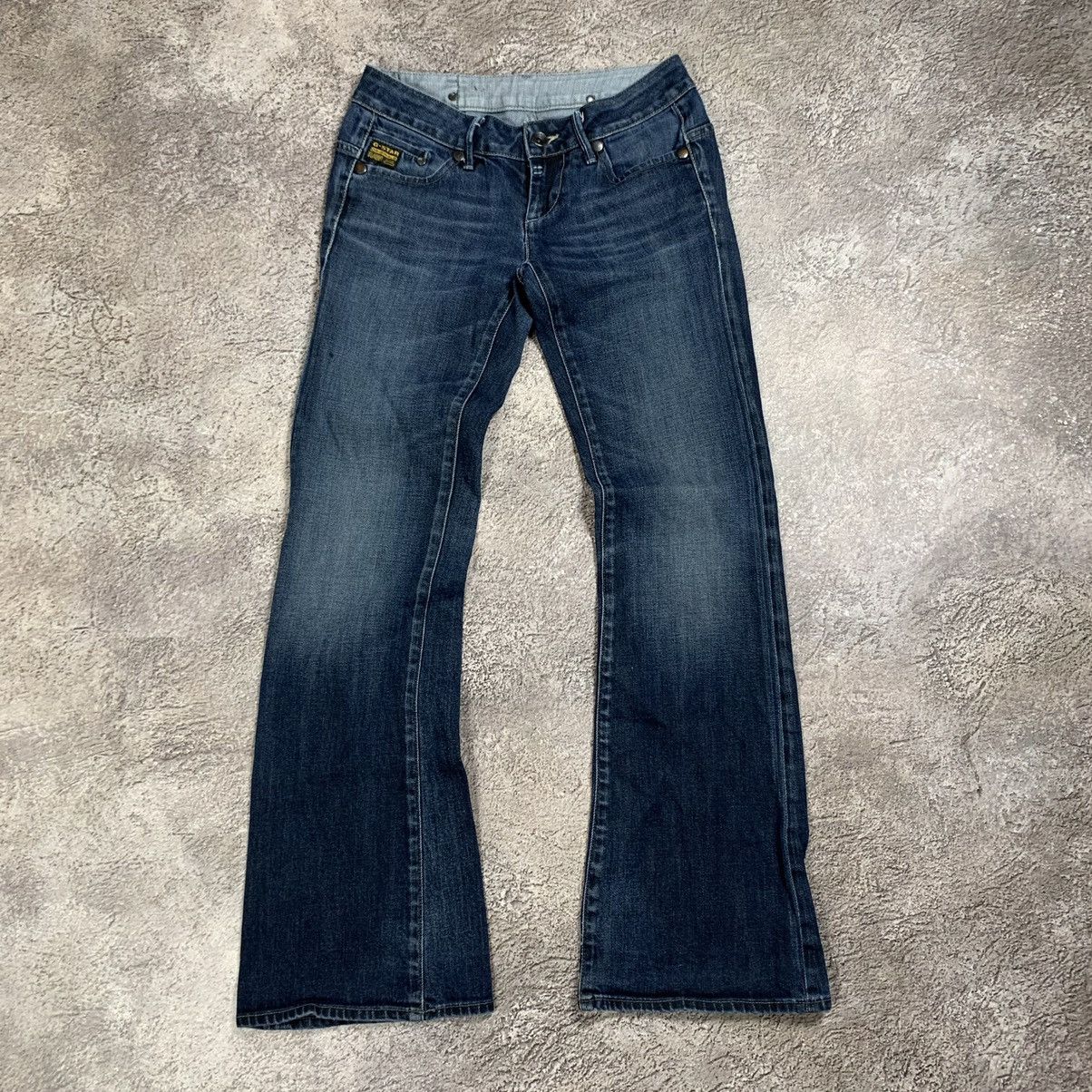 Vintage Vintage G-Star Raw Flared Low Rise Jeans Y2K Skate Logo 27 Size 27" / US 4 / IT 40 - 2 Thumbnail