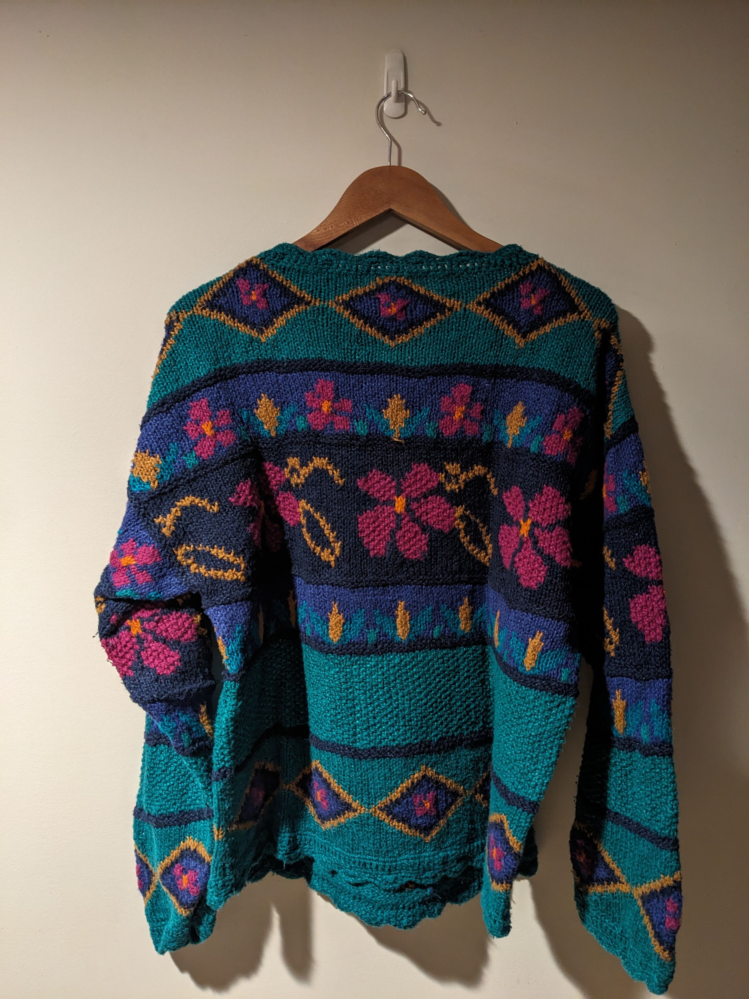 Other Vintage 90s L.L. Bean W581 Green Large Knitted Sweater Size US L / EU 52-54 / 3 - 3 Thumbnail
