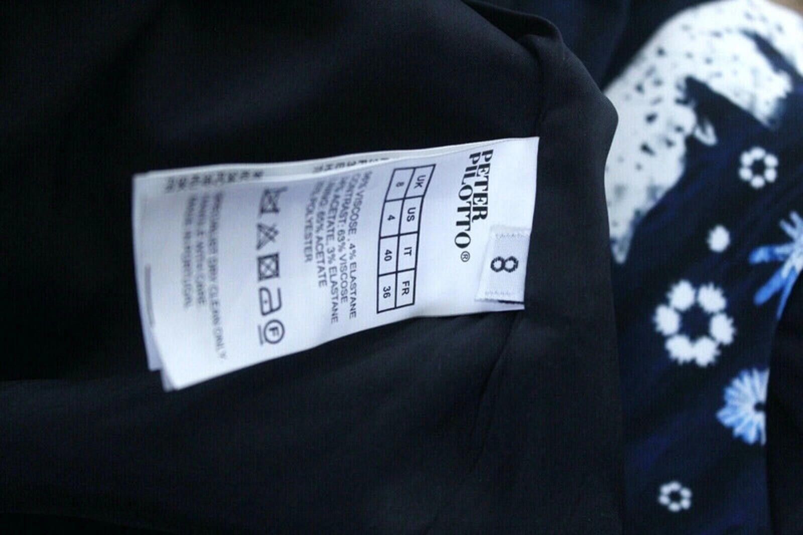 Other Peter Pillotto Cady Pencil Dress Navy Leaf UK 8 RRP £1442 Size S / US 4 / IT 40 - 6 Thumbnail