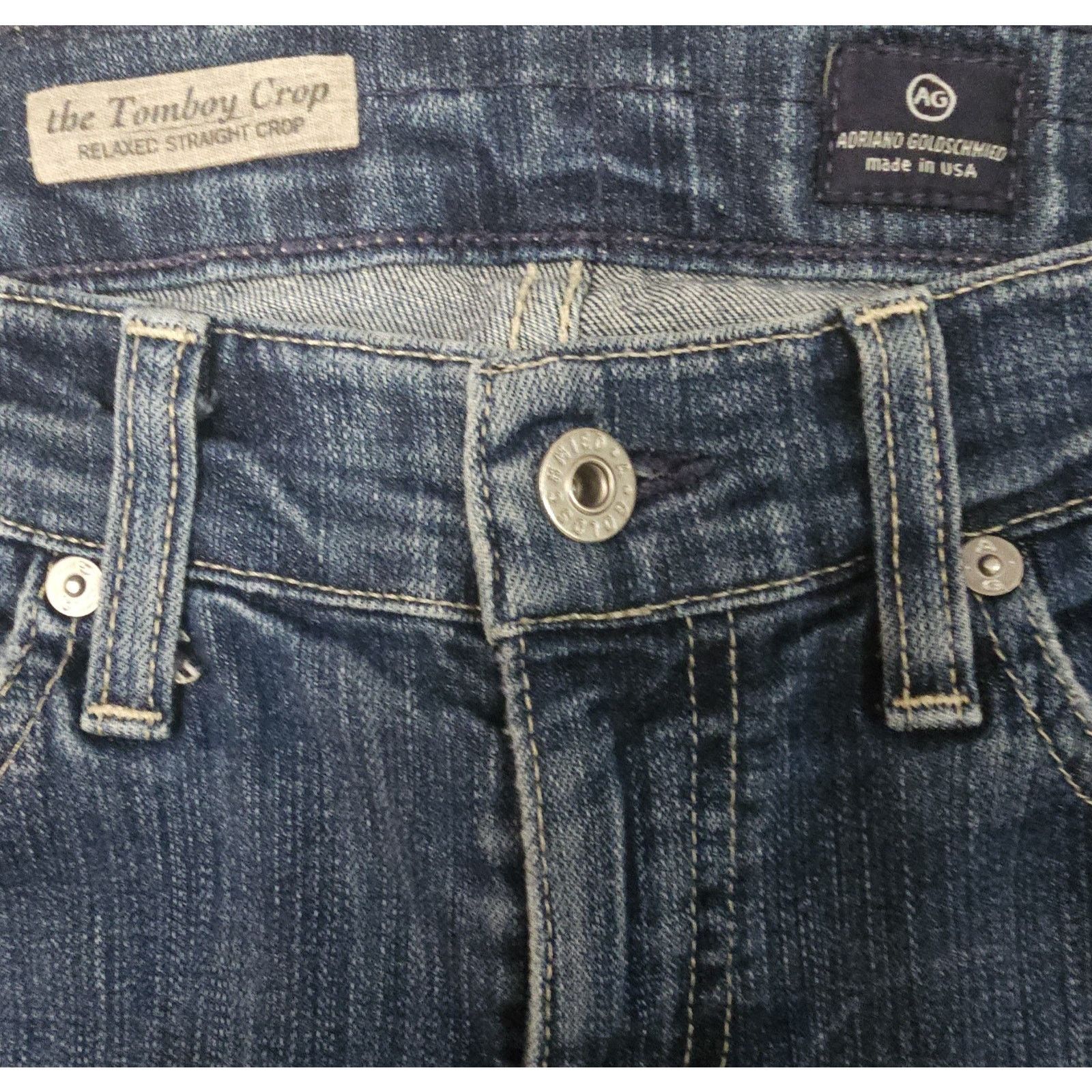 AG Adriano Goldschmied Ag Adriano Goldschmied The Tomboy Crop Jeans Straight Leg 27 Size 27" / US 4 / IT 40 - 7 Thumbnail