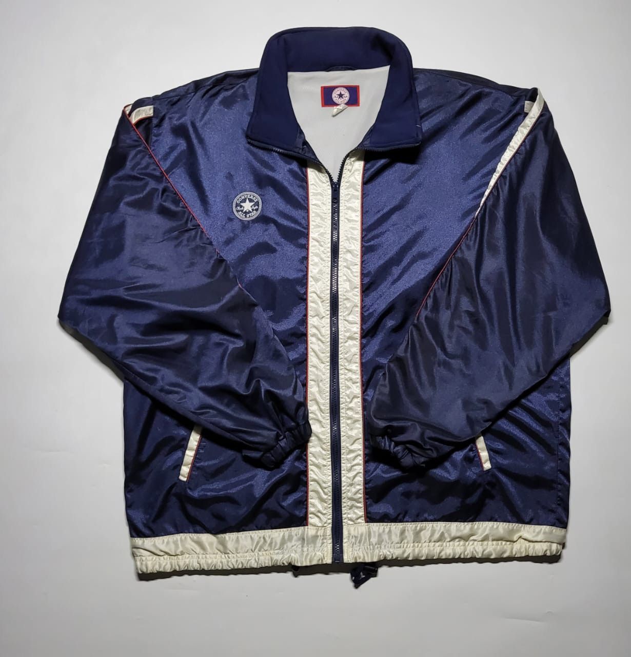 Converse × Vintage Converse navy metallic biglogo Windbreaker Jacket Size US L / EU 52-54 / 3 - 2 Thumbnail