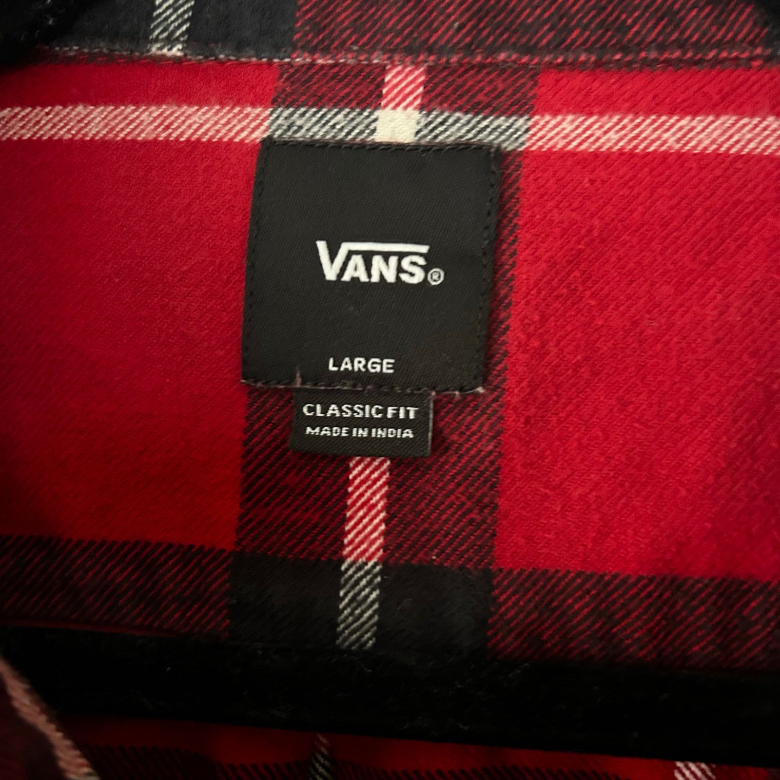 Vans Men’s VANS classic red button-down plaid shirt, size large Size US L / EU 52-54 / 3 - 4 Thumbnail