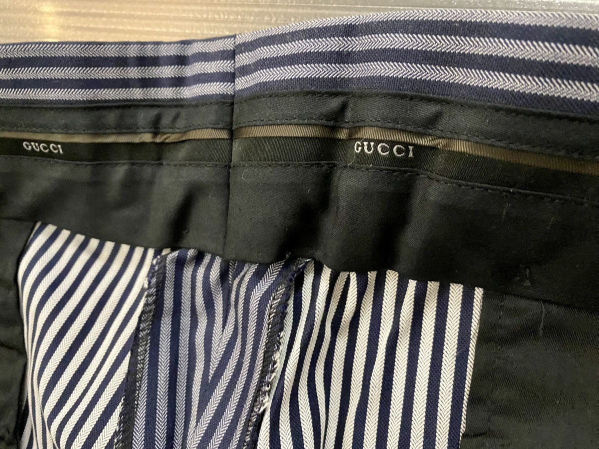 Gucci Gucci 🇮🇹 Blue Chevron Vertigo Striped Pants 52 NW Size US 36 / EU 52 - 3 Thumbnail