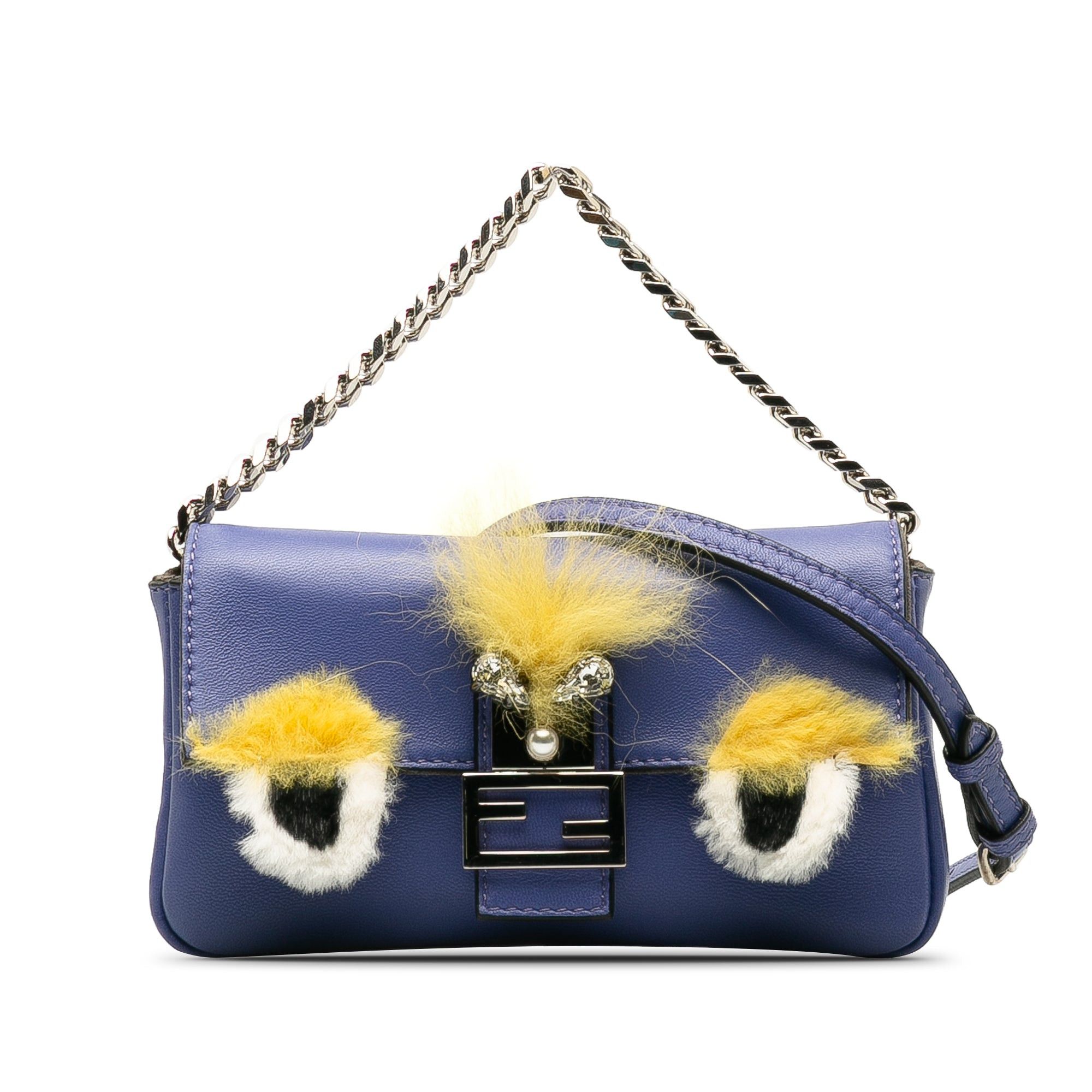 image of Fendi Micro Monster Baguette in Purple, Women's