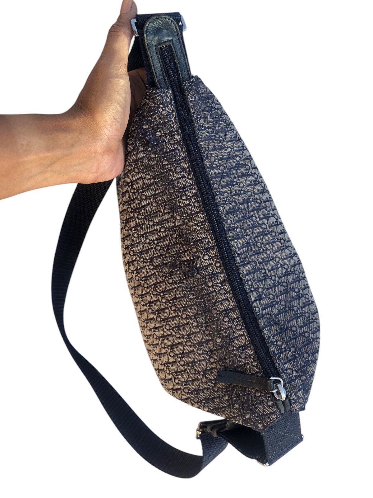 Dior 🔥Vintage CHRISTIAN DIOR Trotter Canvas Navy Bag Messenger Size ONE SIZE - 5 Thumbnail
