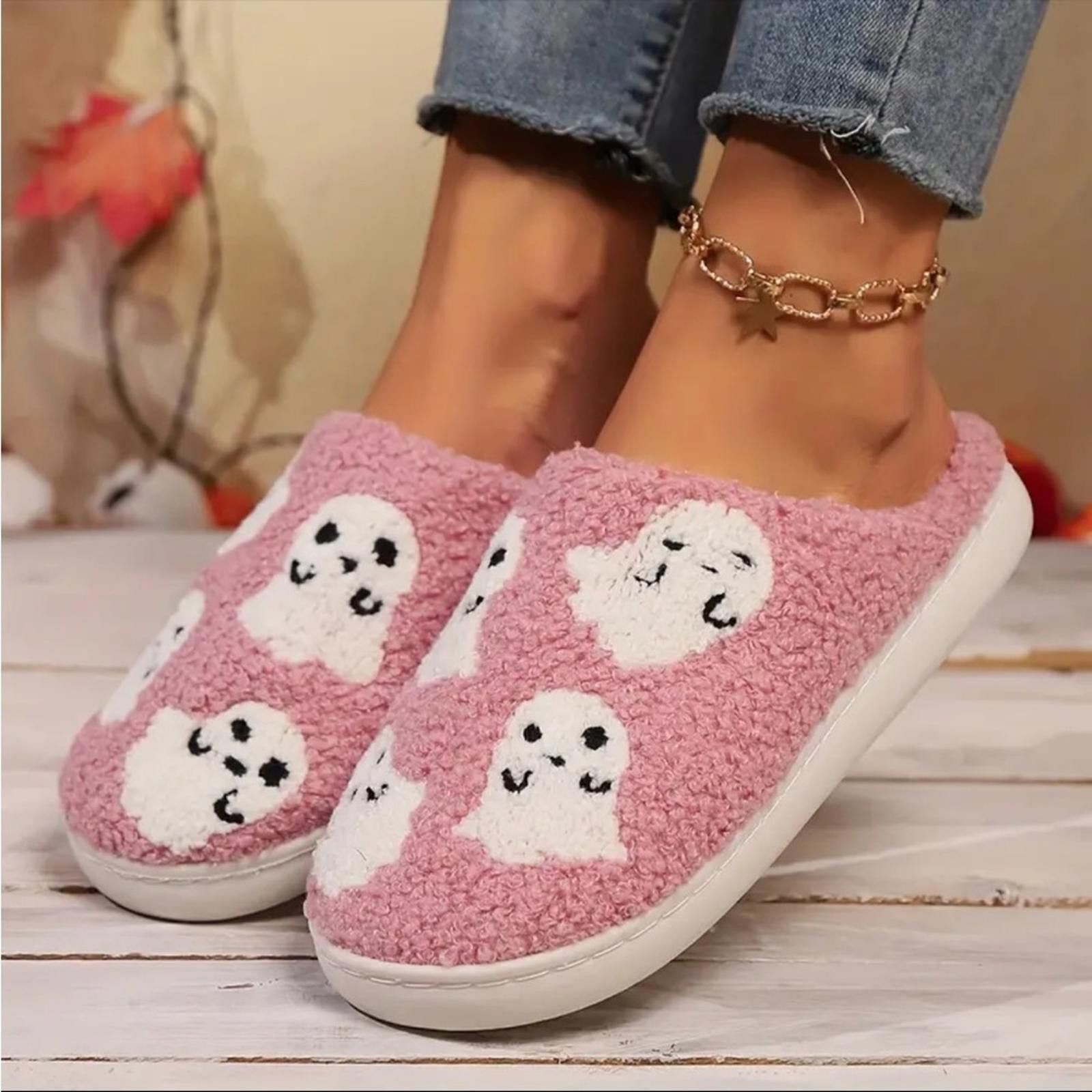 Designer Halloween Ghost Slippers NWT Size US 6.5 / IT 36.5 - 4 Thumbnail