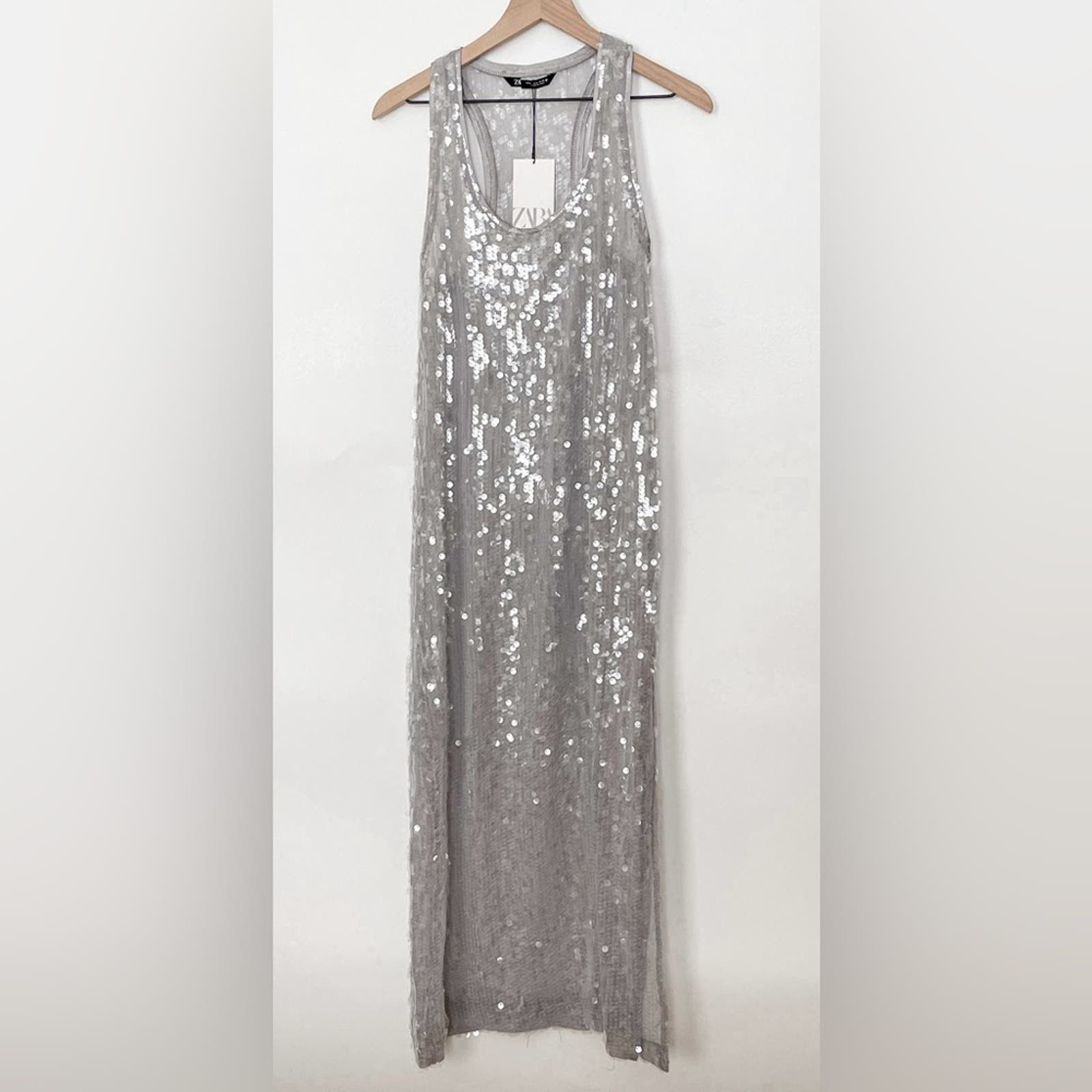 Zara ZARA SEQUIN DRESS SILVER 2712 246 207 015 Grailed