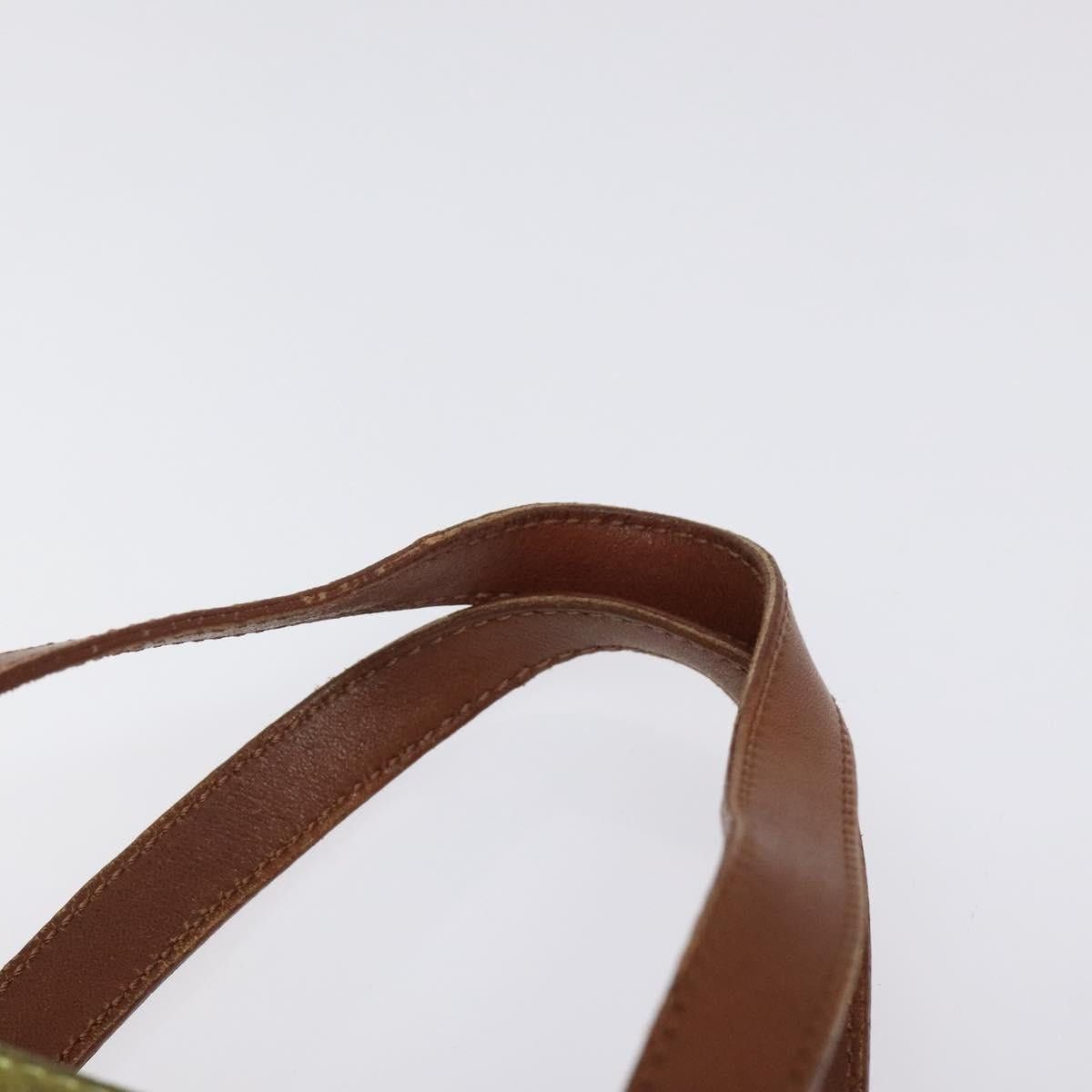 Celine CELINE C Macadam Canvas Hand Bag Suede Green Gold Size ONE SIZE - 8 Thumbnail
